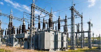 HT equipment and transformers at a substation in Kerala