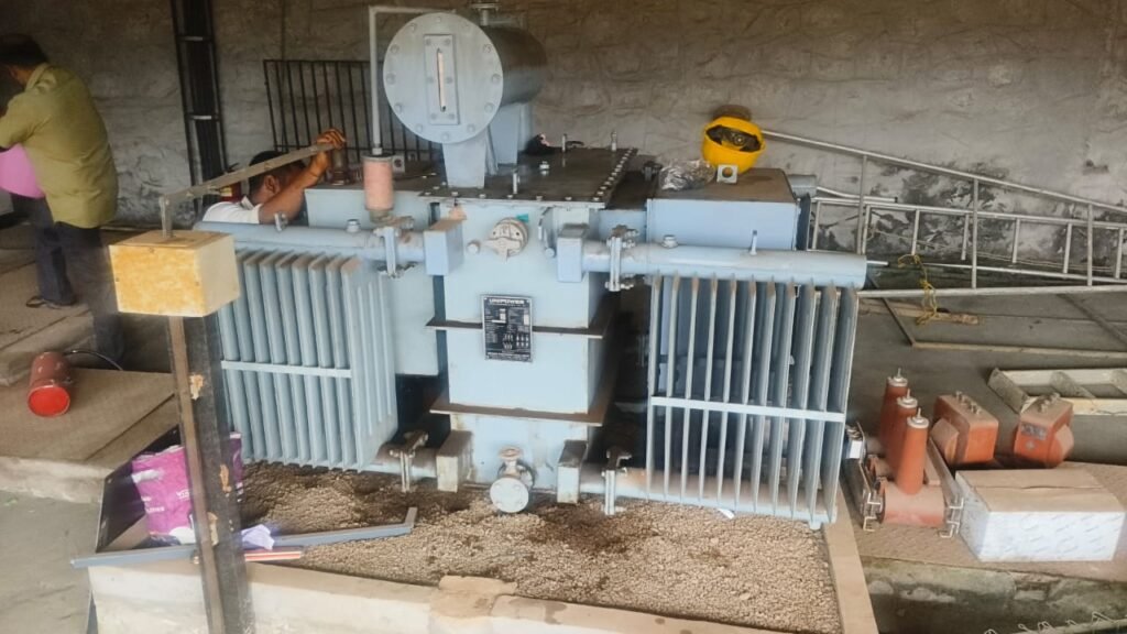 Unipower oil cooled distribution transformer installation and maintenance with conservator tank and radiator - HT transformer servicing in Kerala